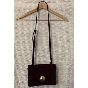 Womens Purple Suede Purse Small Evening Bag Buckle Resizable Strap Y2K Fashion